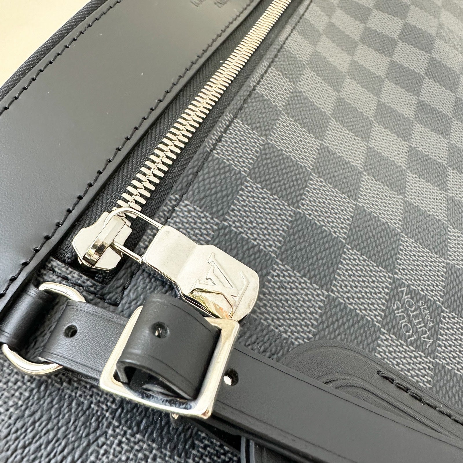 LV Mick PM Men's Shoulder Bag in Black Damier Graphite SHW