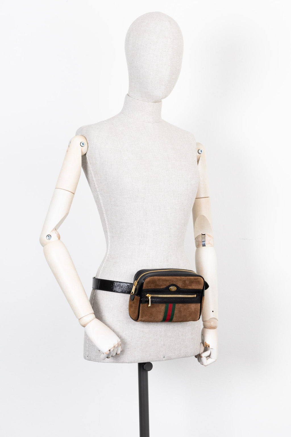 GUCCI Ophidia Belt Bag Suede Brown