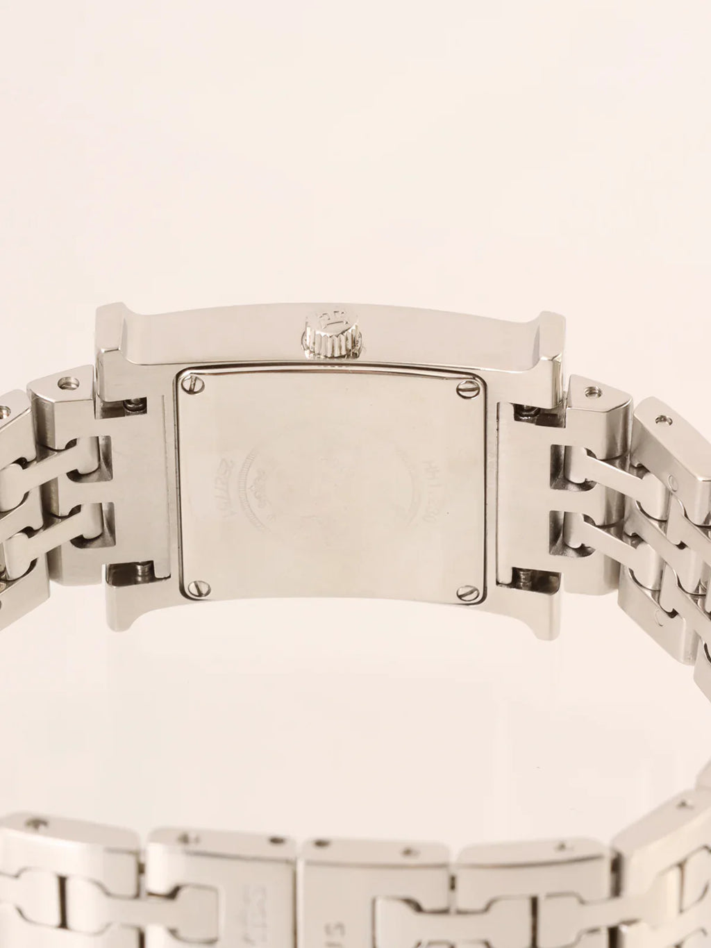 HERMES Diamond H Watch Silver/Shell