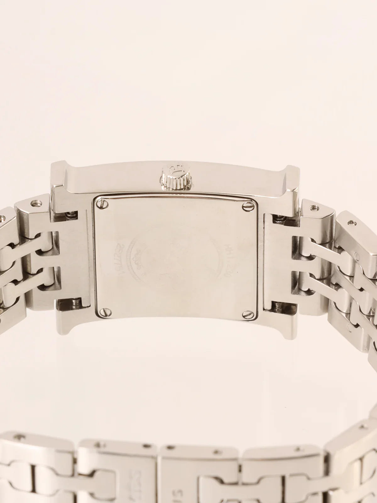 HERMES Diamond H Watch Silver/Shell