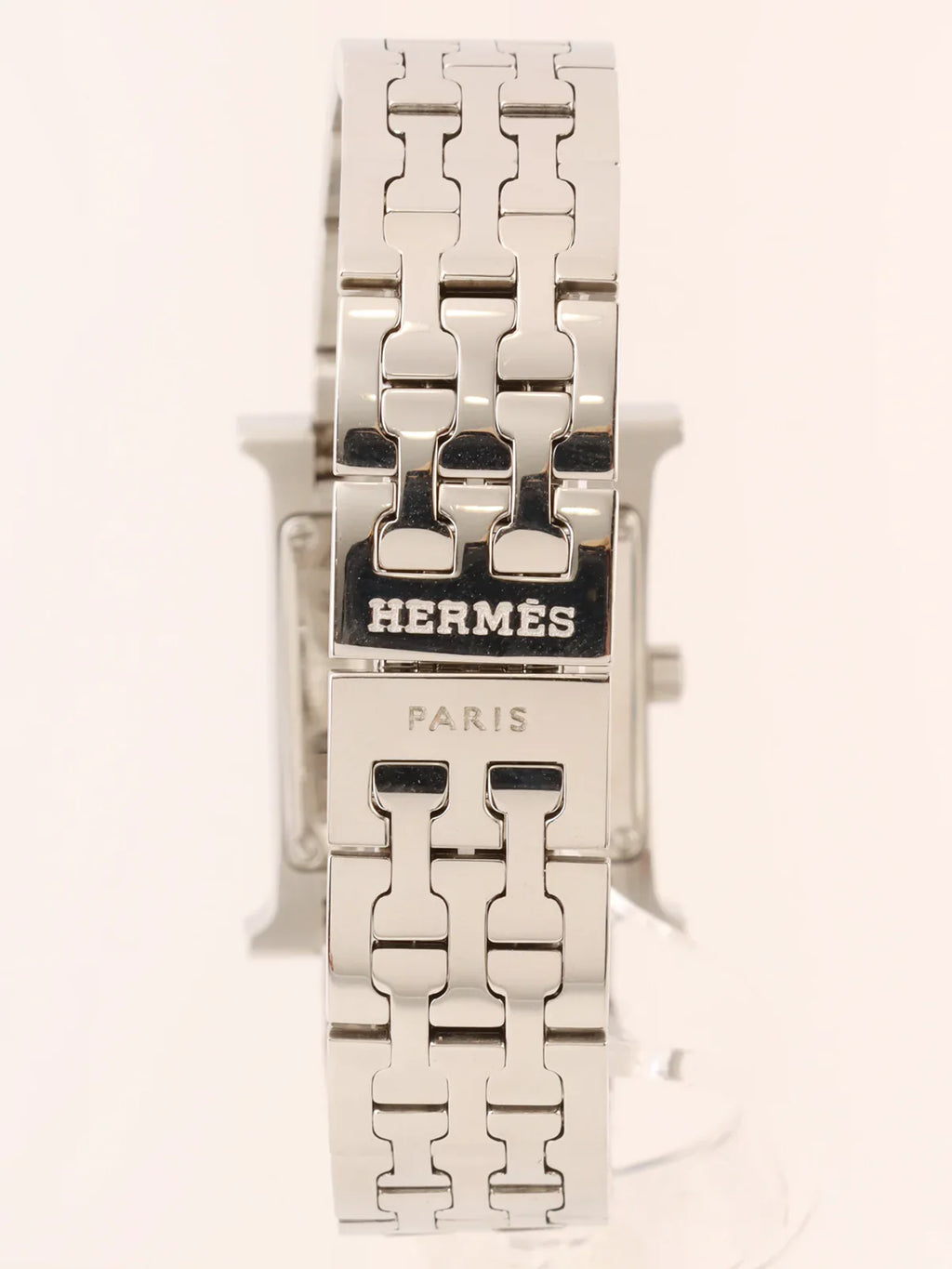 HERMES Diamond H Watch Silver/Shell