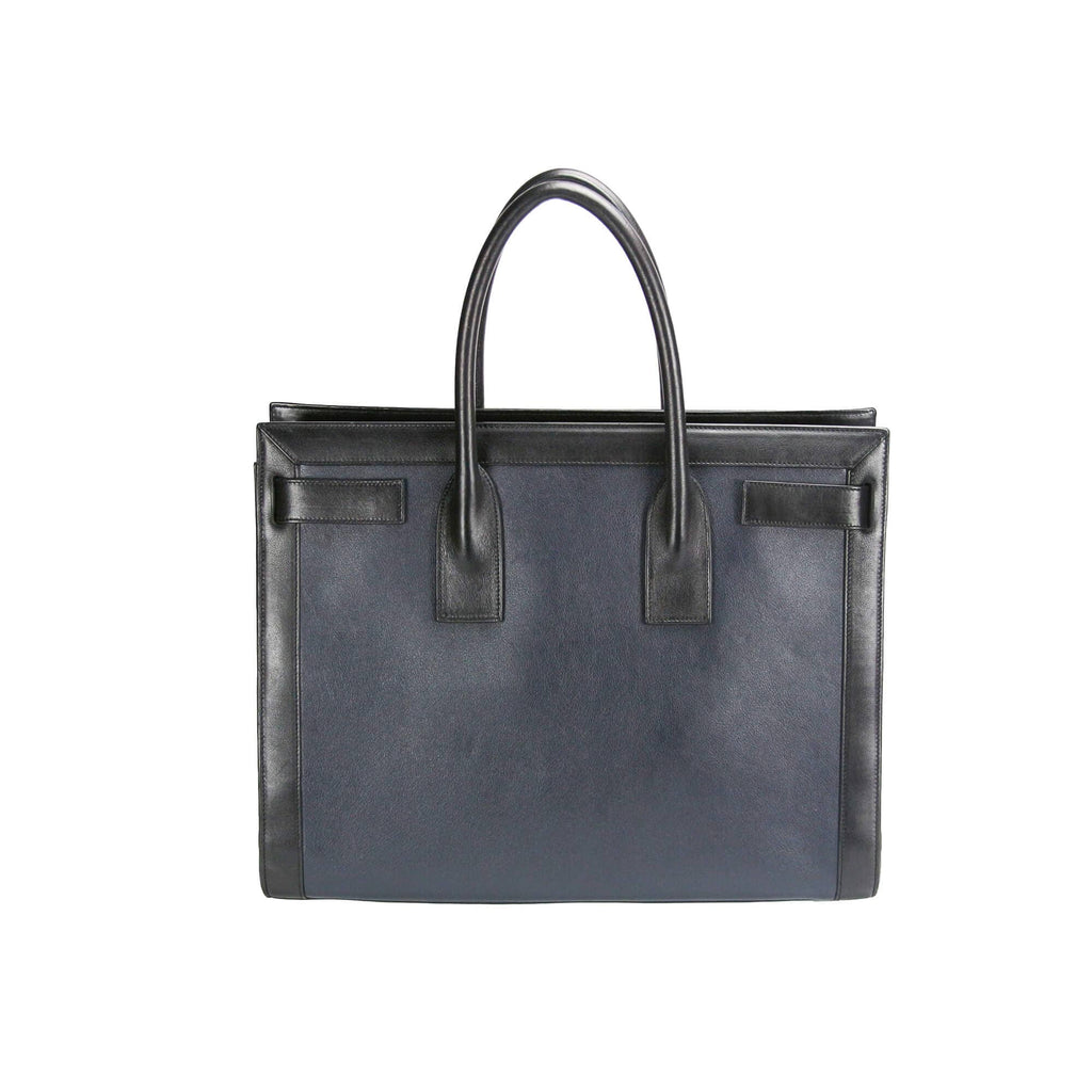 Yves Saint Laurent Sac de Jour Large Black and Blue Leather