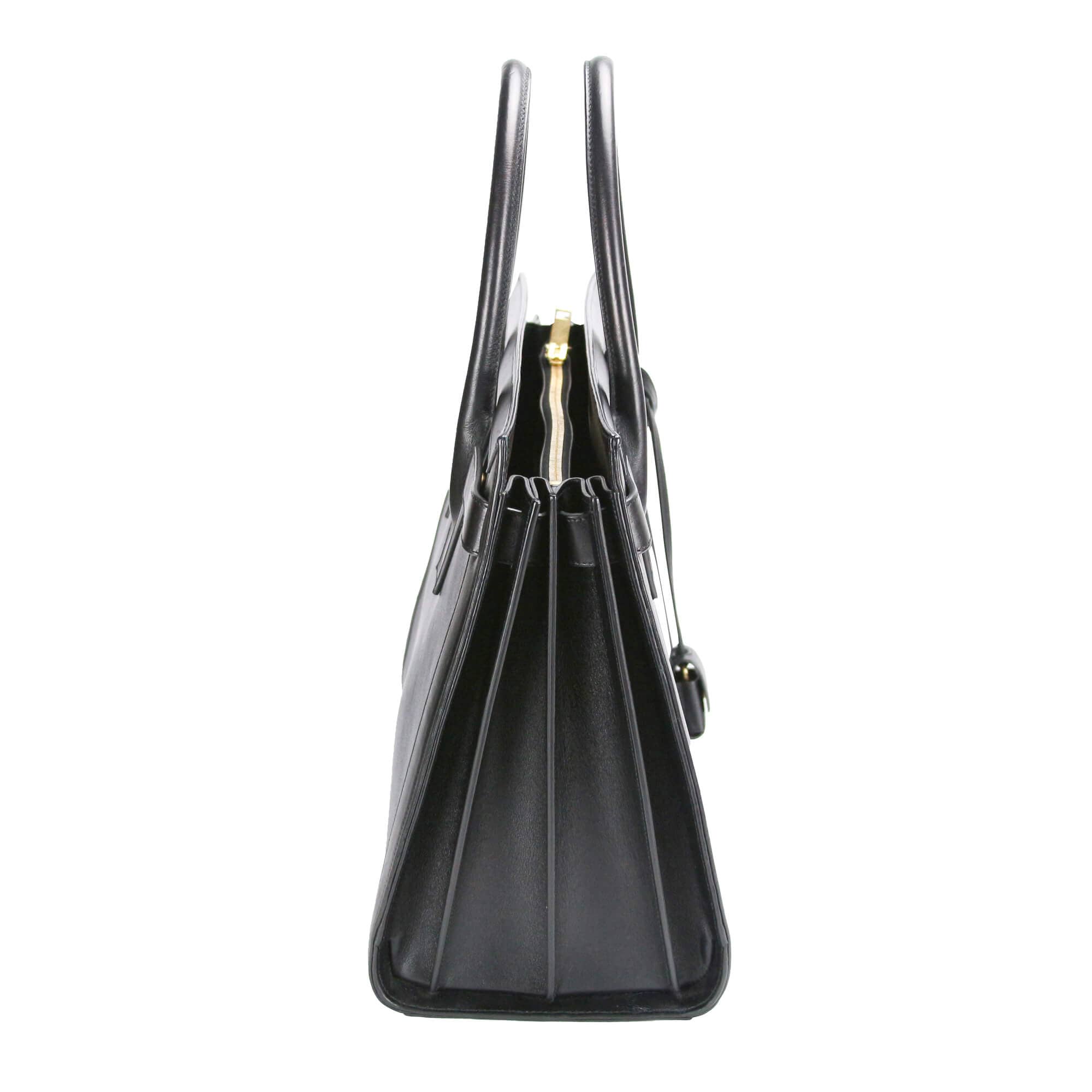 Yves Saint Laurent Sac de Jour Large Black and Blue Leather
