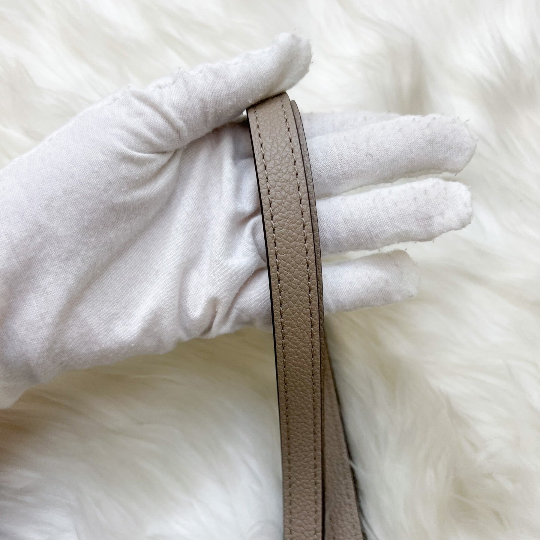 LV NeoNoe MM in Tourterelle Grey and Creme Giant Monogram Empreinte Leather and GHW