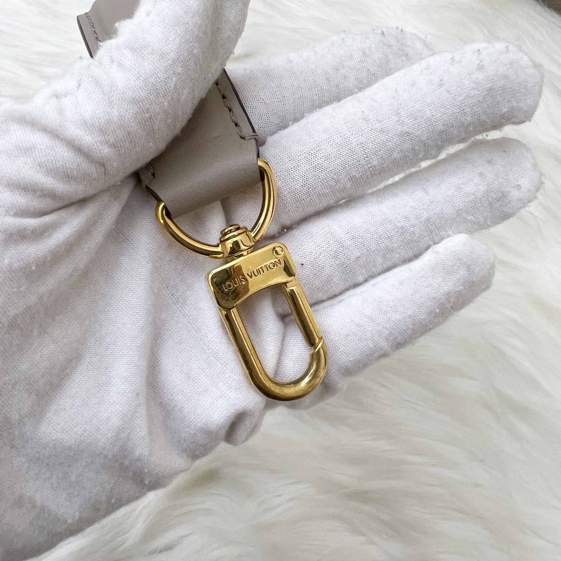 LV NeoNoe MM in Tourterelle Grey and Creme Giant Monogram Empreinte Leather and GHW