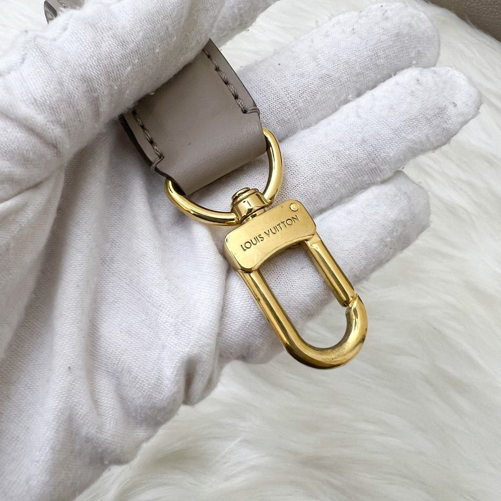 LV NeoNoe MM in Tourterelle Grey and Creme Giant Monogram Empreinte Leather and GHW