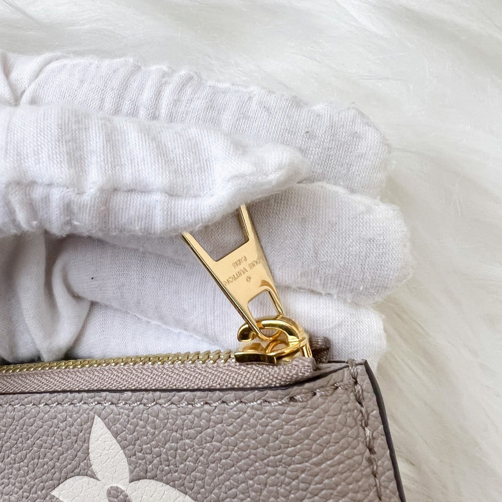 LV NeoNoe MM in Tourterelle Grey and Creme Giant Monogram Empreinte Leather and GHW
