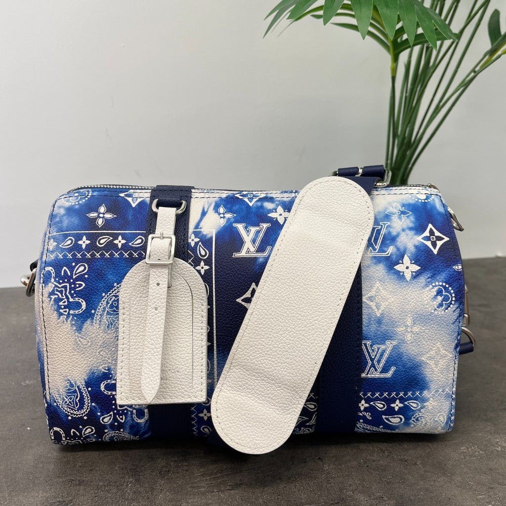 Men's City Keepall Monogram Bandana Messenger Bag Blue
