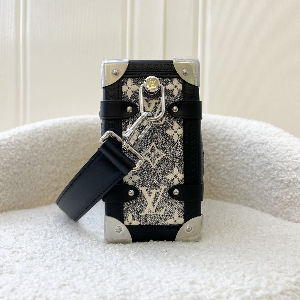 LV Side Trunk Bag in Black / Grey Denim and SHW