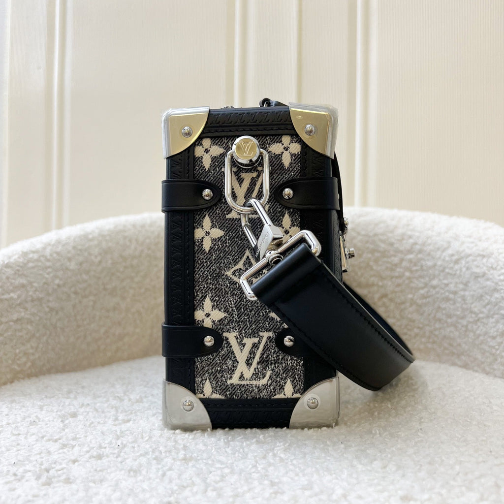 LV Side Trunk Bag in Black / Grey Denim and SHW