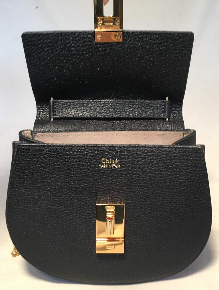 NWOT Chloe Mini Drew Black Leather Saddle Bag
