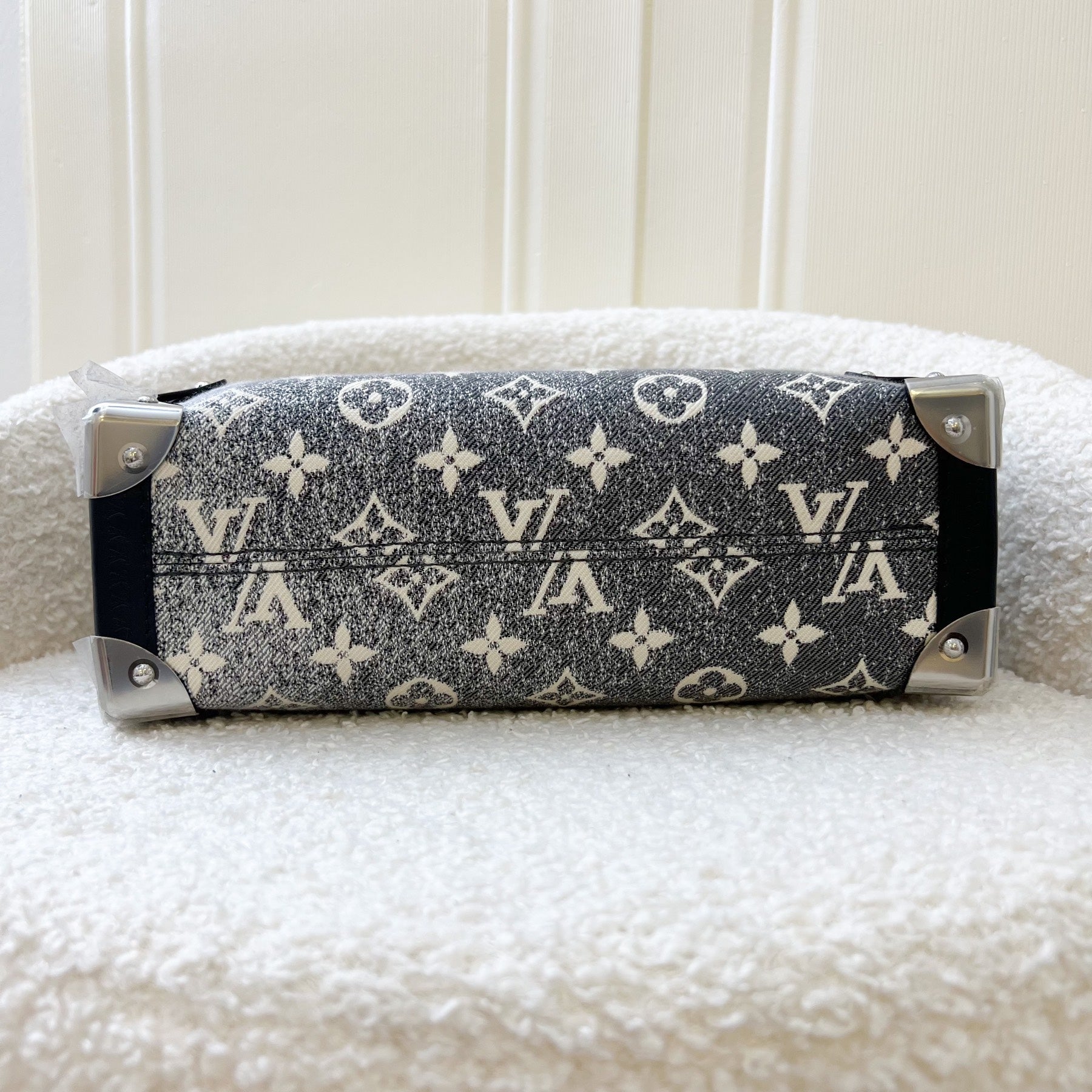 LV Side Trunk Bag in Black / Grey Denim and SHW