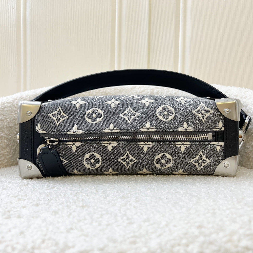 LV Side Trunk Bag in Black / Grey Denim and SHW