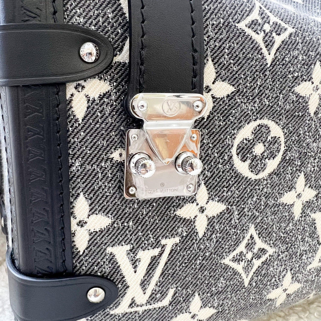 LV Side Trunk Bag in Black / Grey Denim and SHW