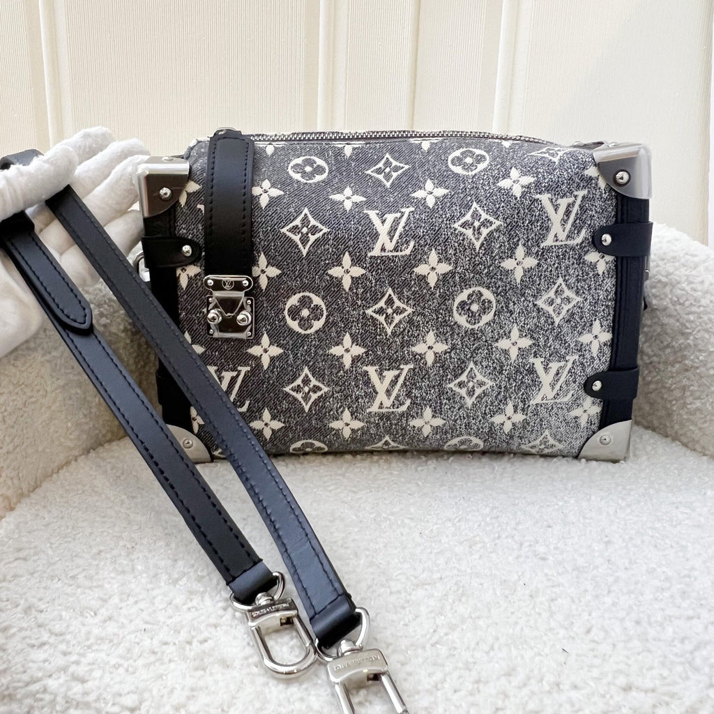 LV Side Trunk Bag in Black / Grey Denim and SHW