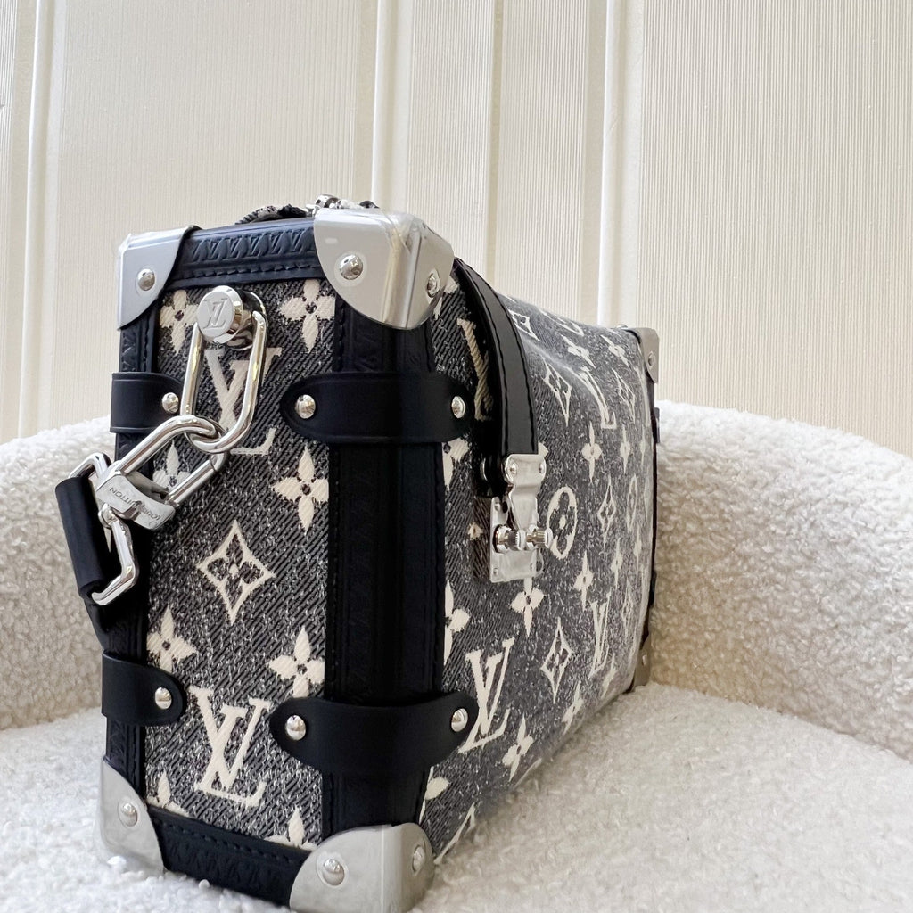 LV Side Trunk Bag in Black / Grey Denim and SHW