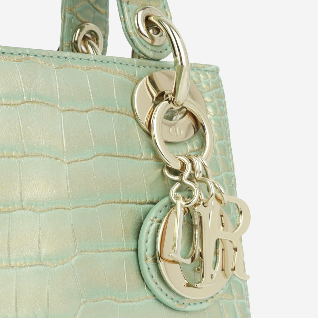 Mini Lady Dior - Green/Gold Crocodile