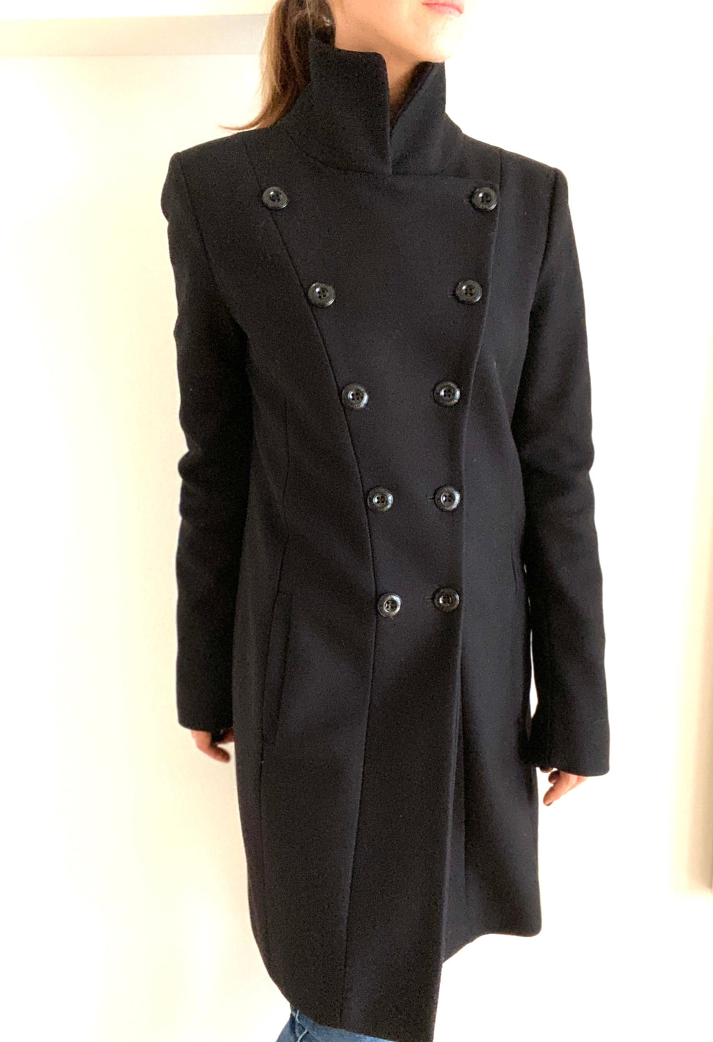 PATRIZIA PEPE WOOL COAT BLACK - SIZE IT 44
