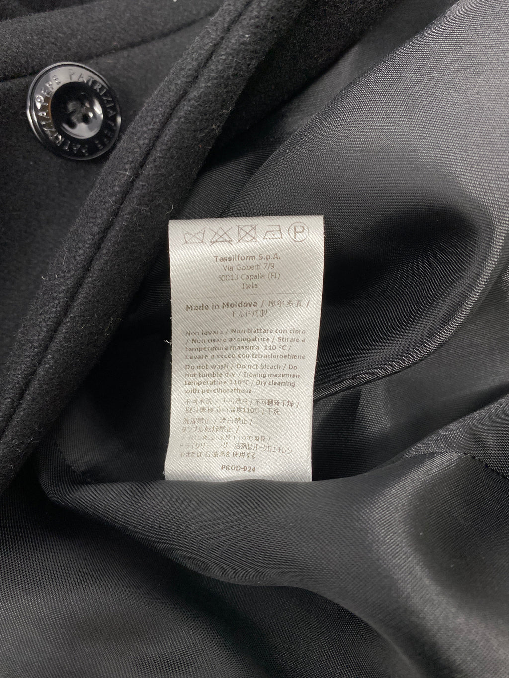 PATRIZIA PEPE WOOL COAT BLACK - SIZE IT 44