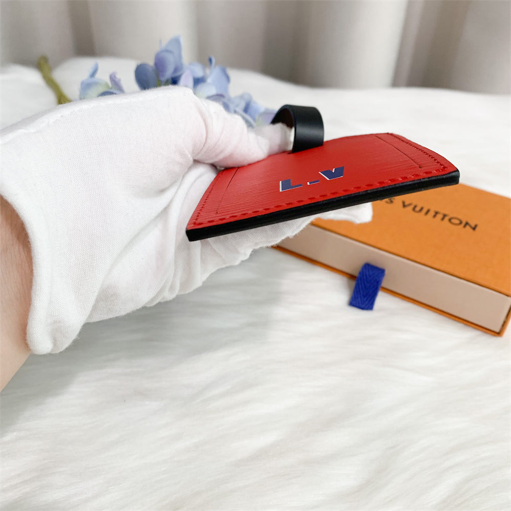 LV France Luggage Tag in Red Epi Leather