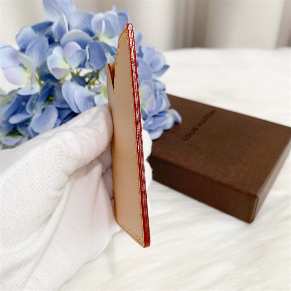 LV Volez Voguez Voyagez Card Holder in Vachetta Leather