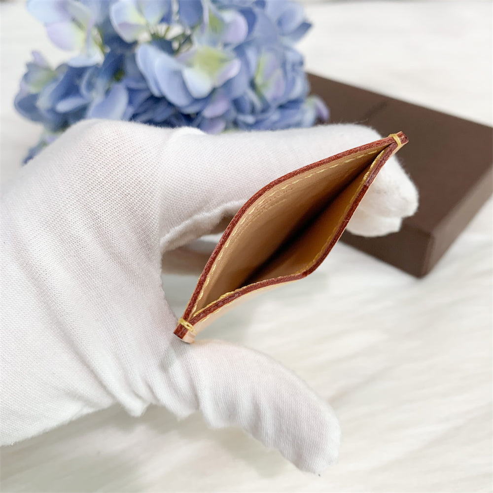 LV Volez Voguez Voyagez Card Holder in Vachetta Leather