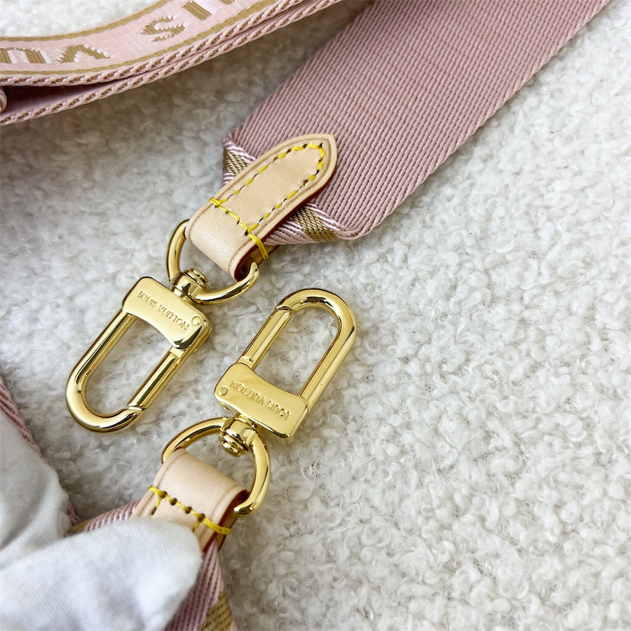 LV Multi Pochette Bandouliere Strap in Rose Clair Canvas GHW