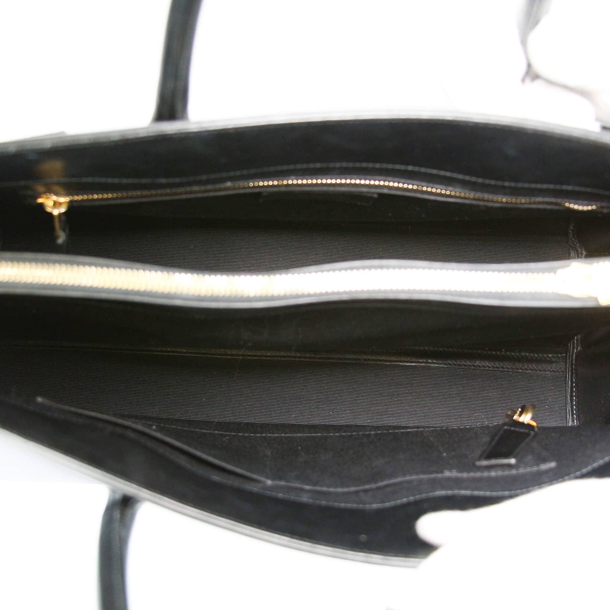 Yves Saint Laurent Sac de Jour Large Black and Blue Leather