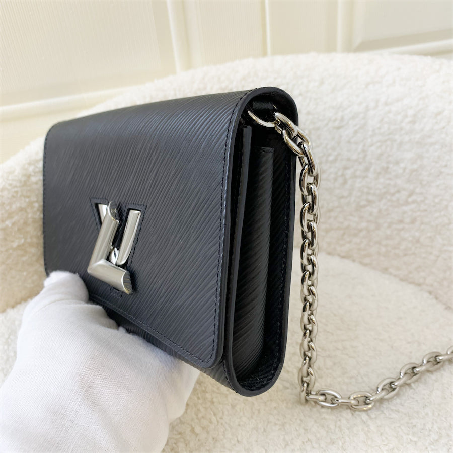 LV Twist Pochette / Wallet on Chain WOC in Black Epi Leather and SHW
