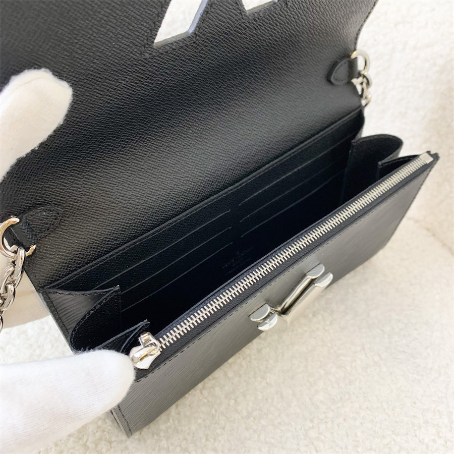 LV Twist Pochette / Wallet on Chain WOC in Black Epi Leather and SHW