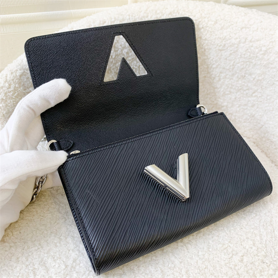 LV Twist Pochette / Wallet on Chain WOC in Black Epi Leather and SHW