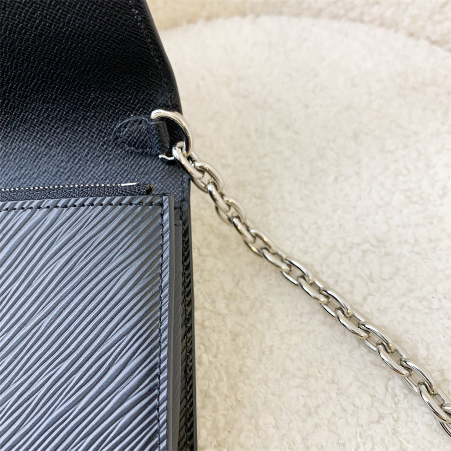 LV Twist Pochette / Wallet on Chain WOC in Black Epi Leather and SHW