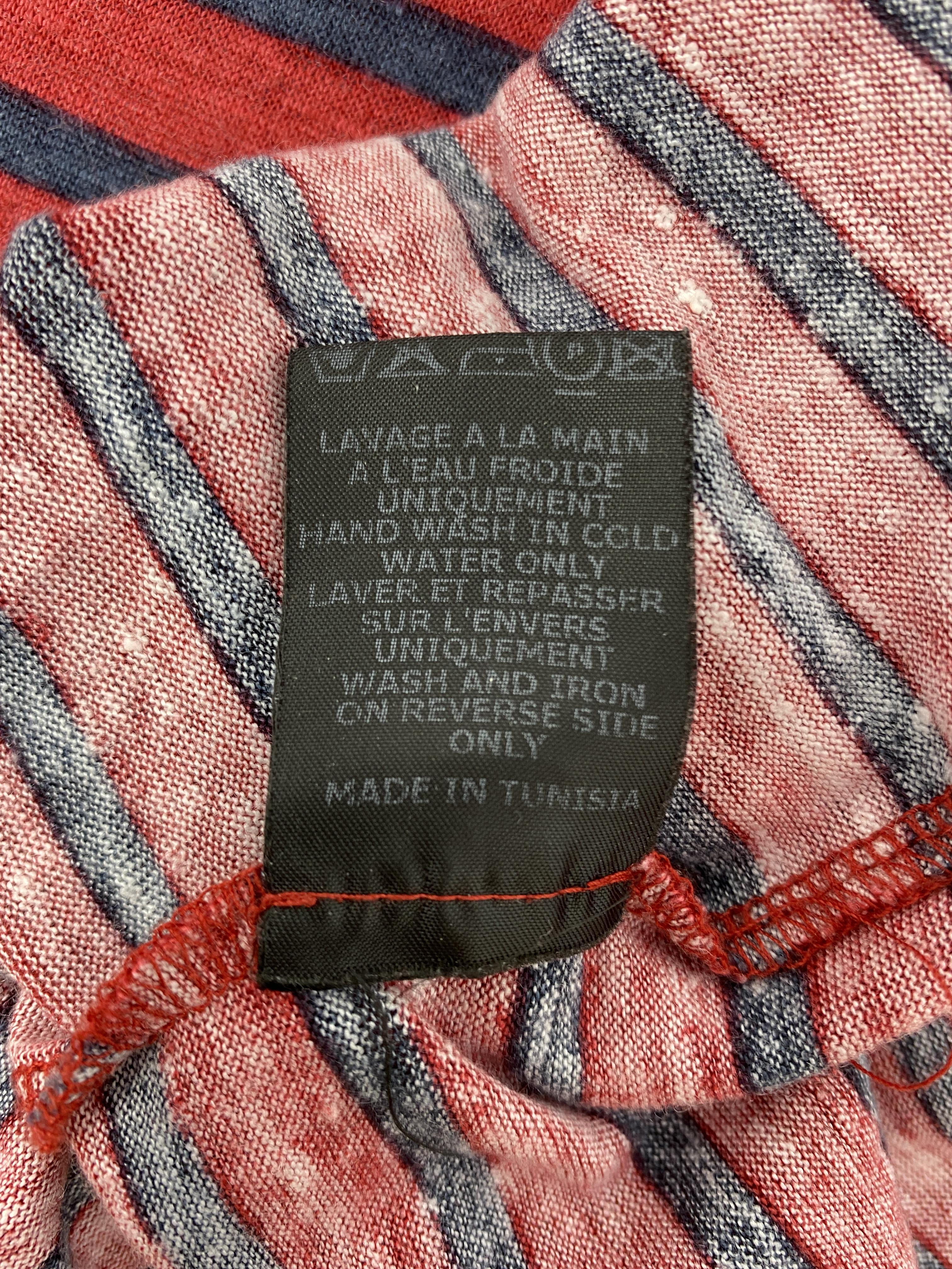 ISABEL MARANT ÃƒÆ’Ã¢â‚¬Â°TOILE LINEN STRIPED SHIRT RED/NAVY - SIZE XS