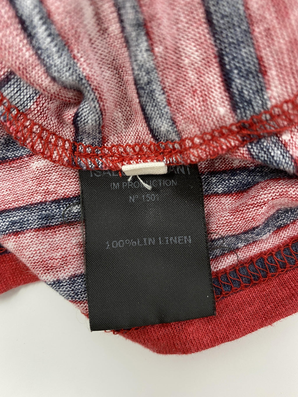 ISABEL MARANT ÃƒÆ’Ã¢â‚¬Â°TOILE LINEN STRIPED SHIRT RED/NAVY - SIZE XS
