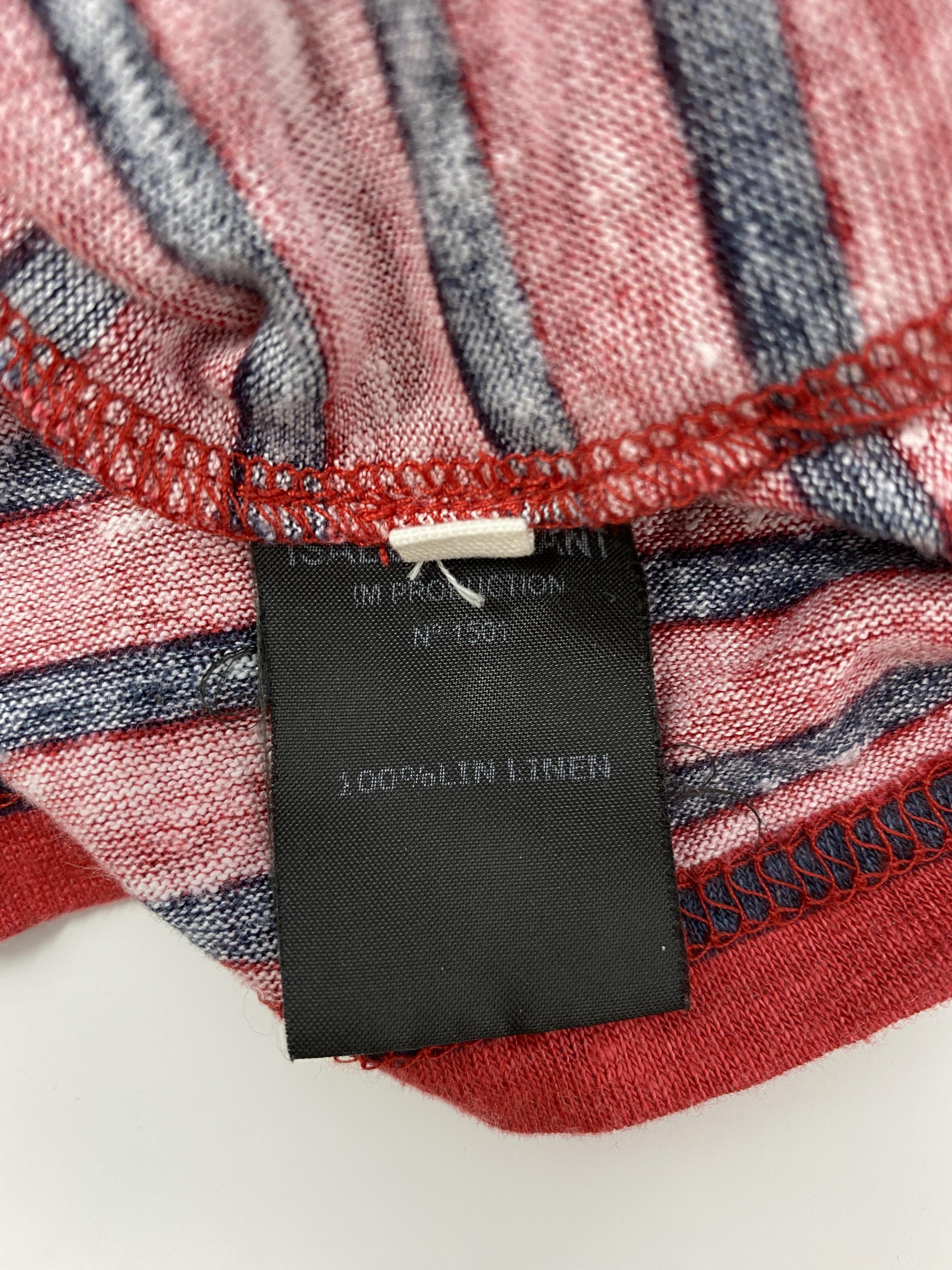 ISABEL MARANT ÃƒÆ’Ã¢â‚¬Â°TOILE LINEN STRIPED SHIRT RED/NAVY - SIZE XS