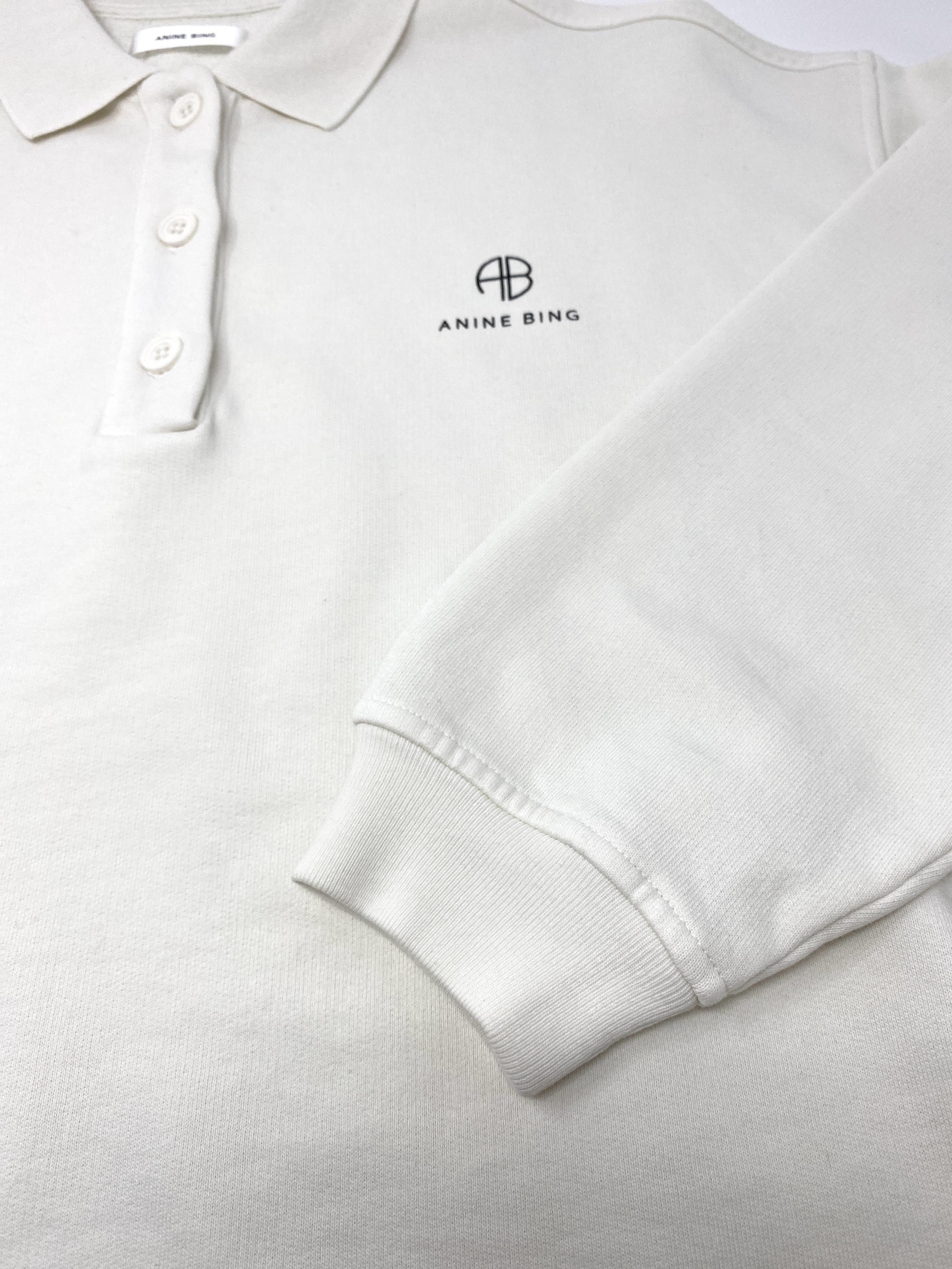 ANINE BING TATUM SWEATSHIRT IN IVORY - SIZE XS