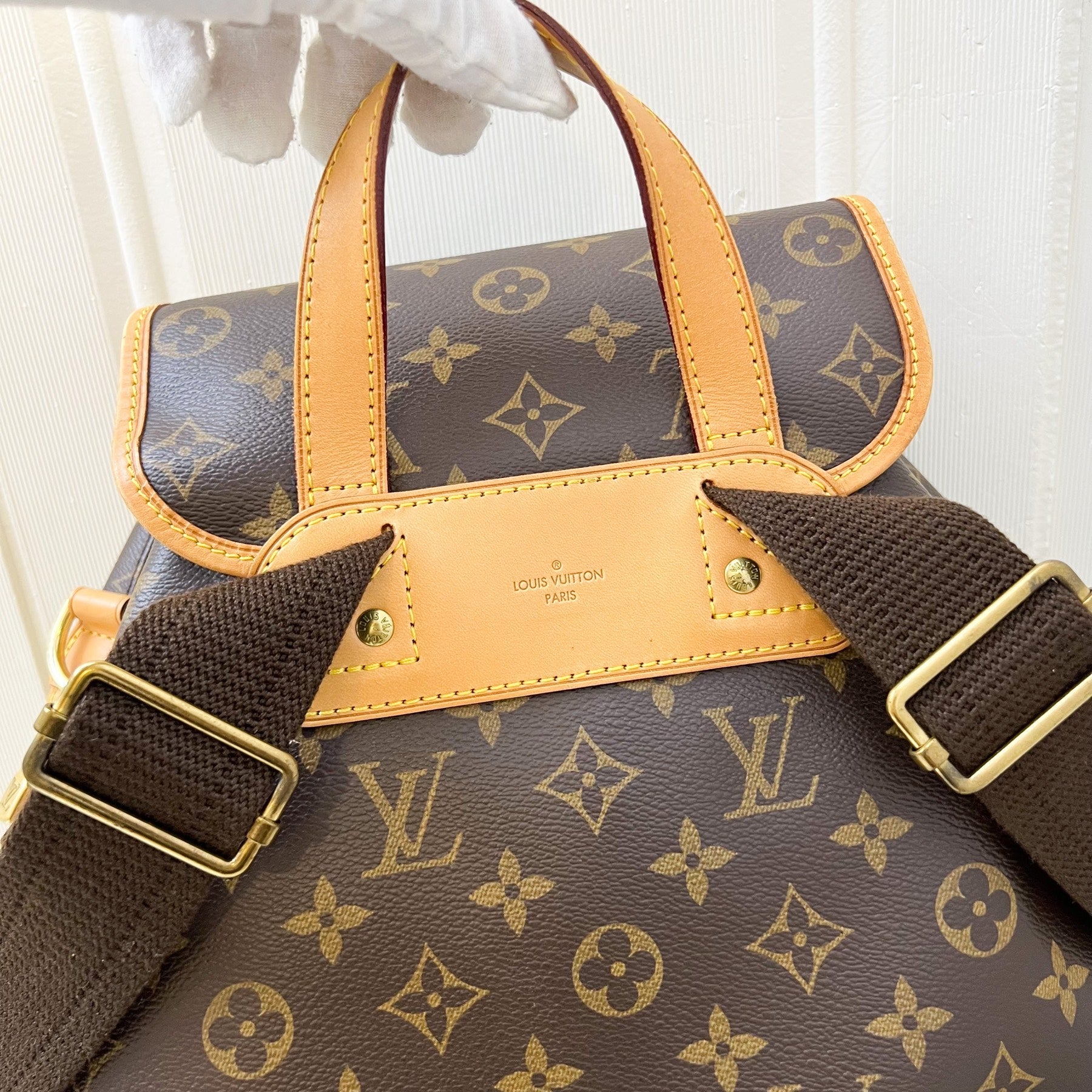 LV Sac A Dos Bosphore Large Backpack in Monogram Canvas and GHW