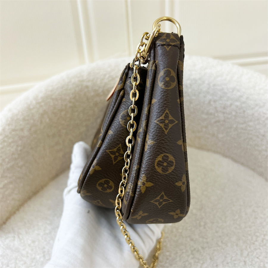 LV Multi Pochette Accessoires MPA in Monogram Canvas, Pink Strap and GHW