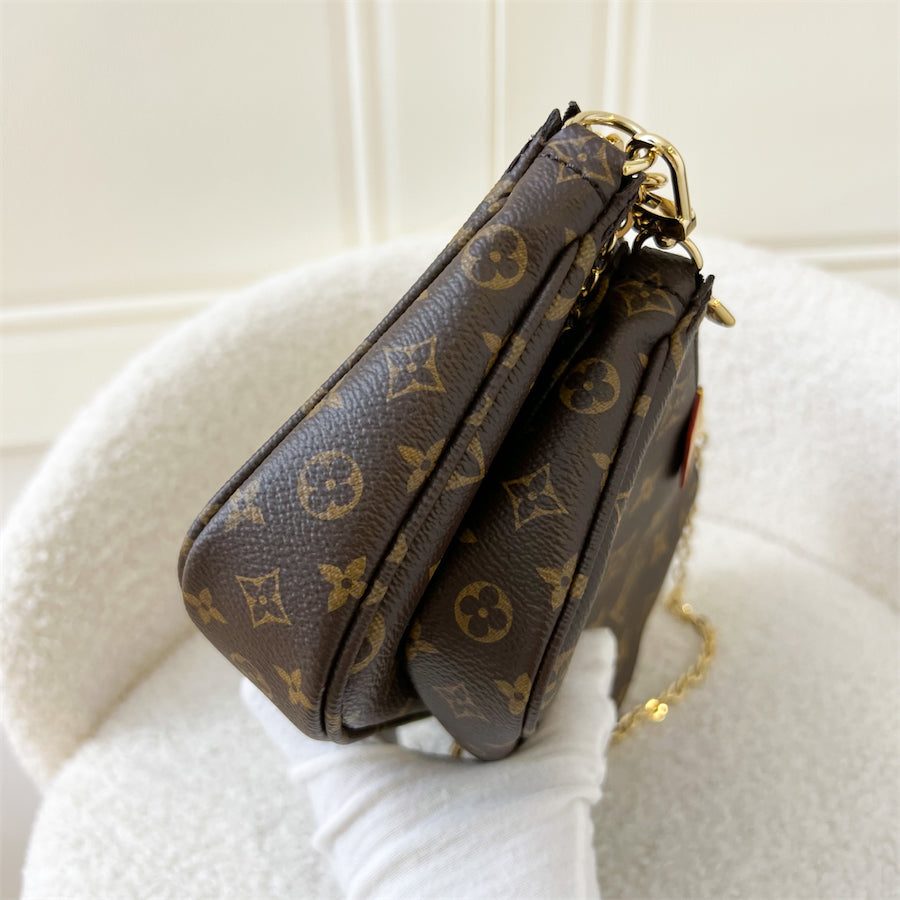 LV Multi Pochette Accessoires MPA in Monogram Canvas, Pink Strap and GHW