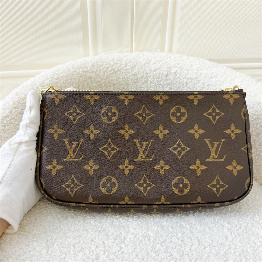 LV Multi Pochette Accessoires MPA in Monogram Canvas, Pink Strap and GHW