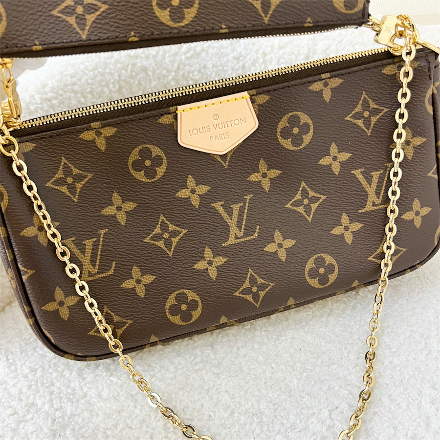 LV Multi Pochette Accessoires MPA in Monogram Canvas, Pink Strap and GHW