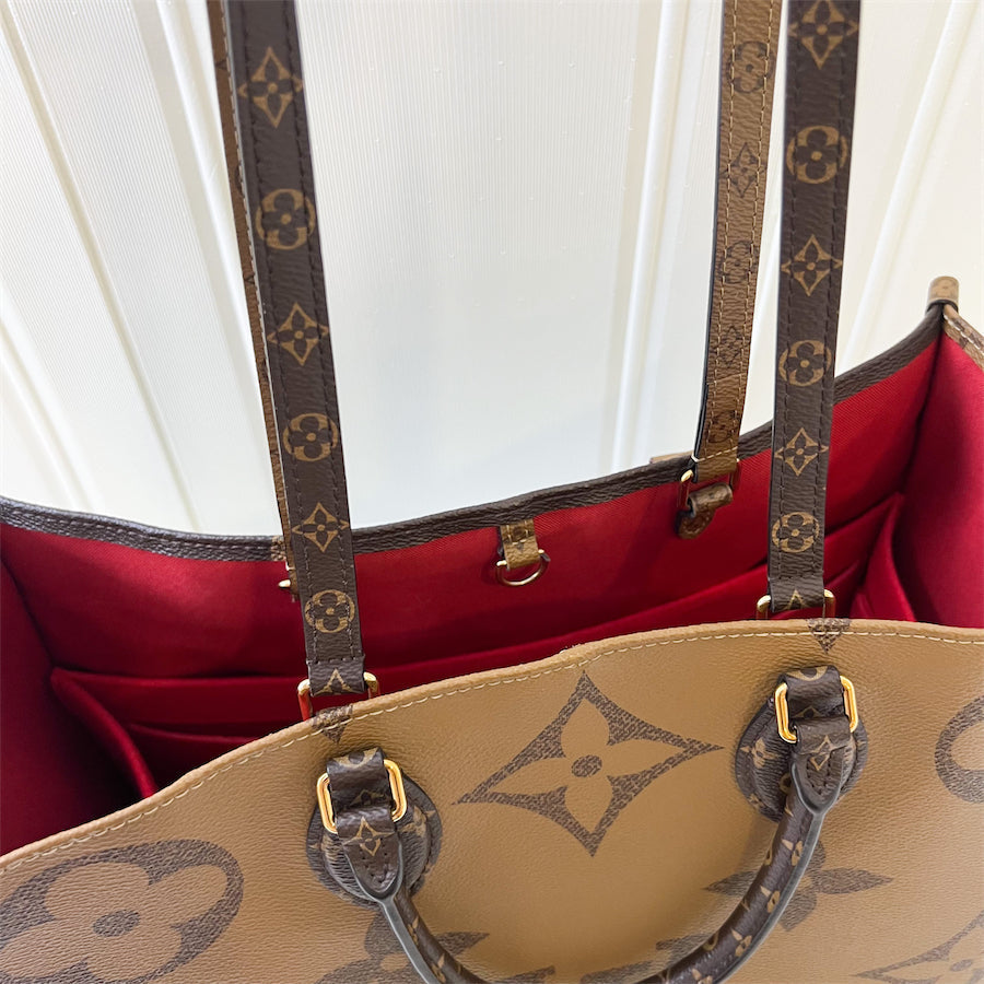 LV Onthego GM in Reverse Monogram Canvas GHW