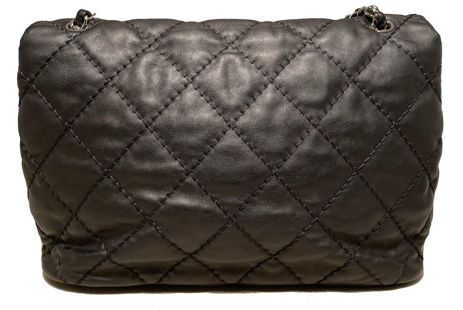 Chanel Black Leather Ultimate Stitch Classic Flap Shoulder Bag