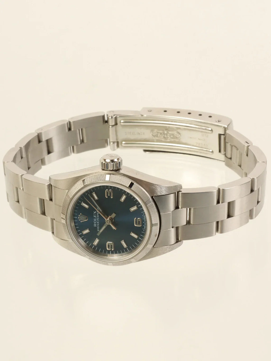 ROLEX Oyster Perpetual Silver/Bright Blue
