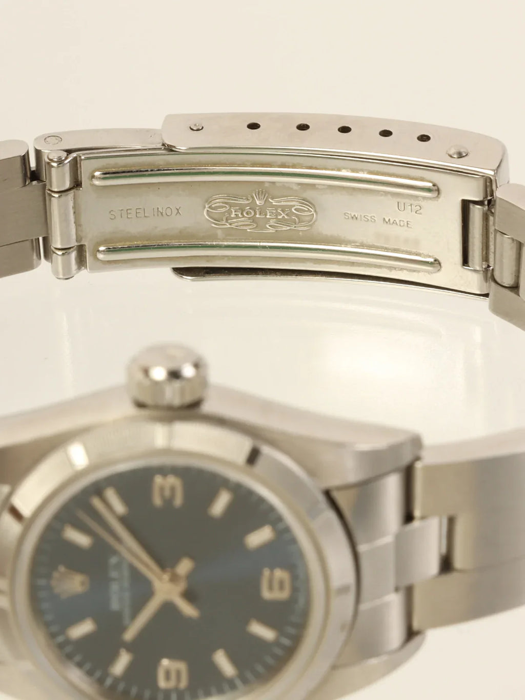 ROLEX Oyster Perpetual Silver/Bright Blue