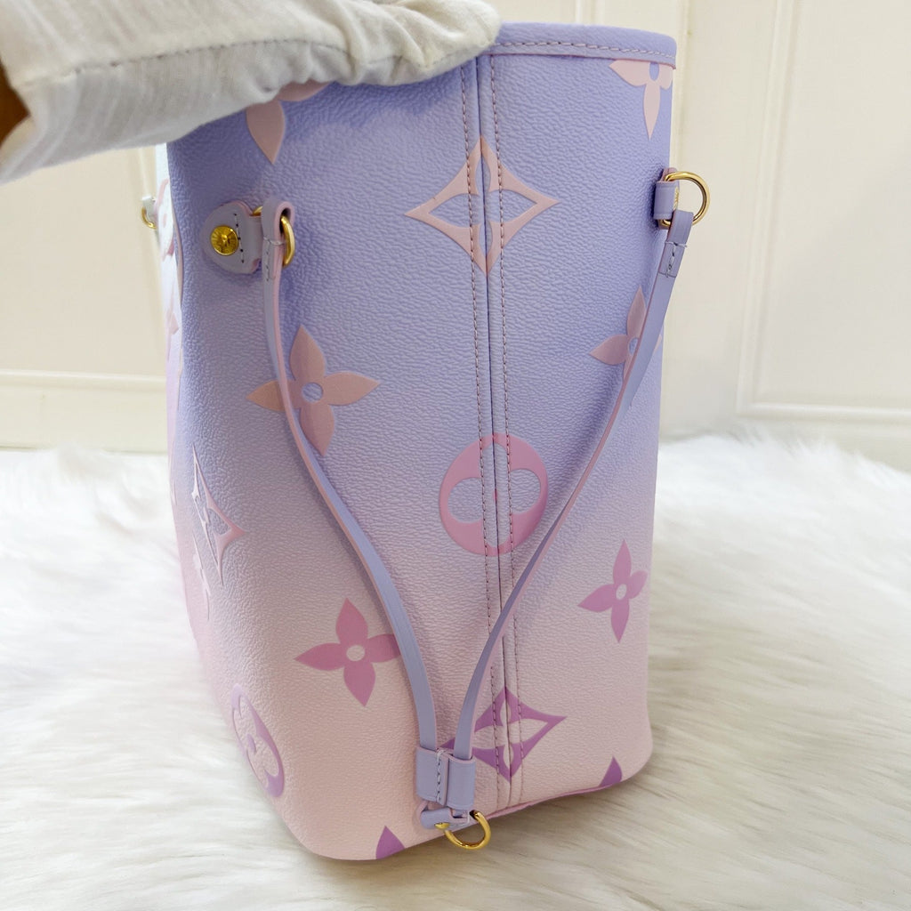 LV Neverfull MM Spring in the Air Sunrise Pastel Canvas and GHW