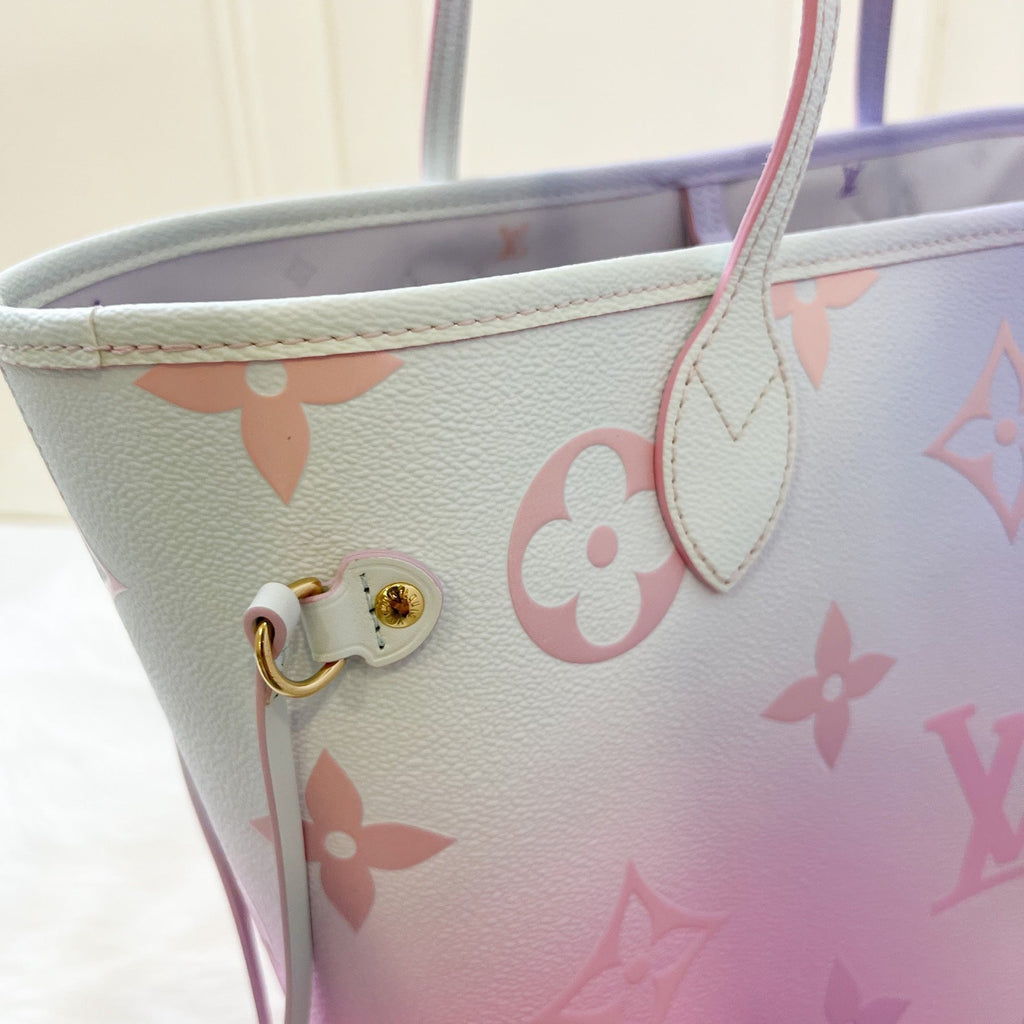 LV Neverfull MM Spring in the Air Sunrise Pastel Canvas and GHW