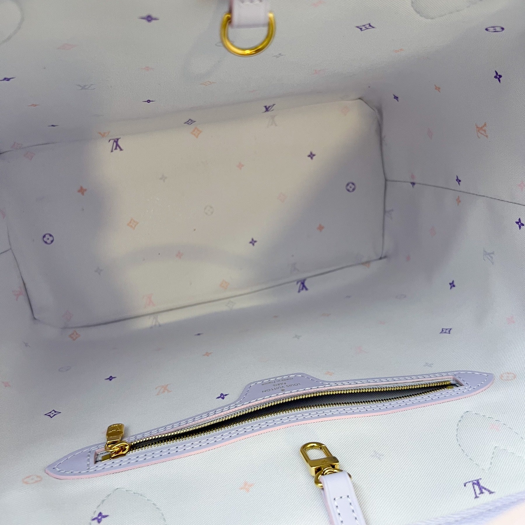 LV Neverfull MM Spring in the Air Sunrise Pastel Canvas and GHW