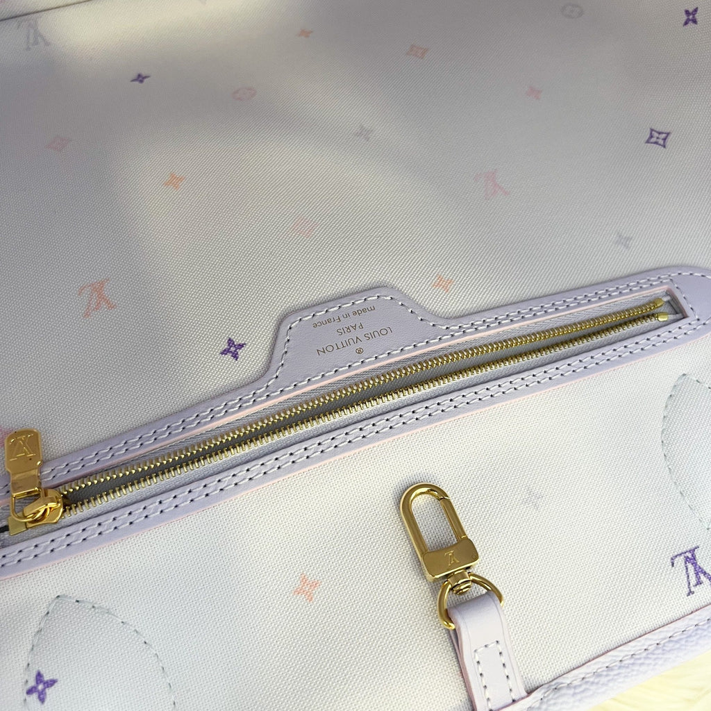 LV Neverfull MM Spring in the Air Sunrise Pastel Canvas and GHW