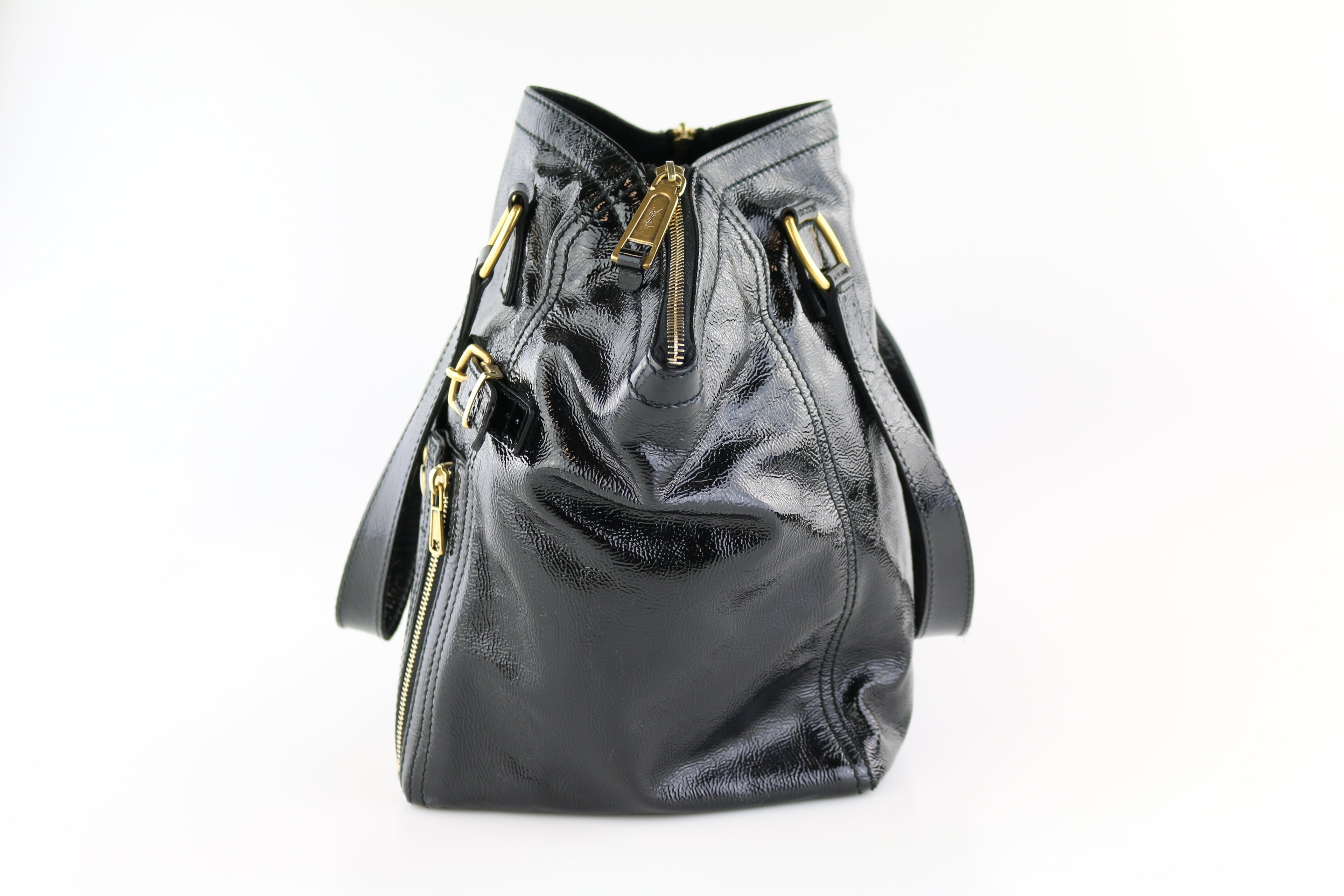 Black Patent Downtown Tote